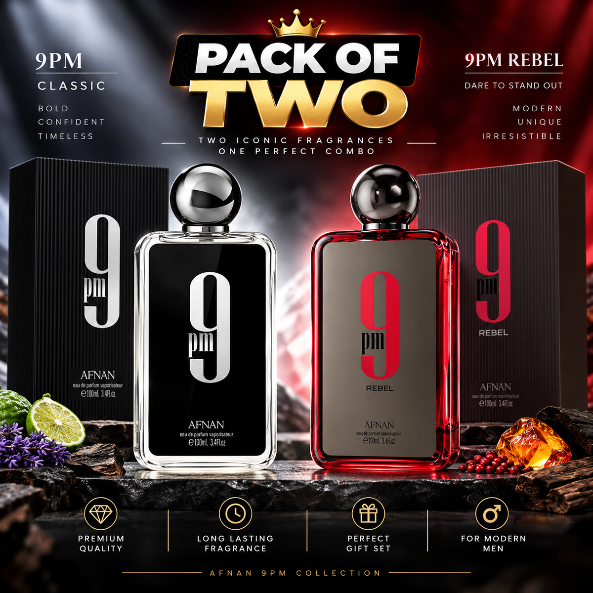 Afnan 9PM Pack Of 2 -  Buy 1 Get 1 Free